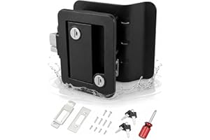 ZARIXOL RV Door Lock 100% Aluminum-Zinc Alloy with Paddle Deadbolt Black, Travel Door Lock for Travel Trailer Cargo Hauler, I