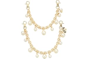 HUAAPLEVLA 2 Pcs Gold Bag Charms for Handbags Unique Purse Extender Chain with Pearl Pendant for Women Bag Purse Wallet Acces