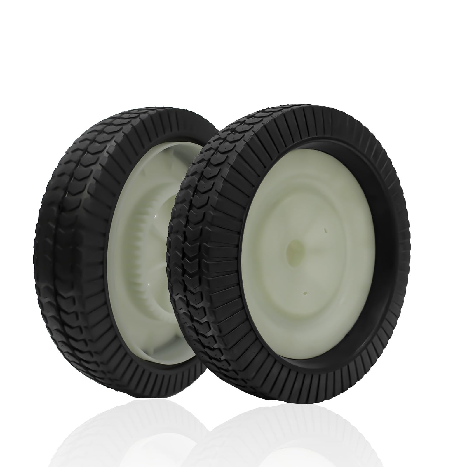 Photo 1 of Showingo 44985 Lawn Sweeper Wheel Tire Complete Assembly Set Compatible with Lawn Sweepers & Tractors 2PCS