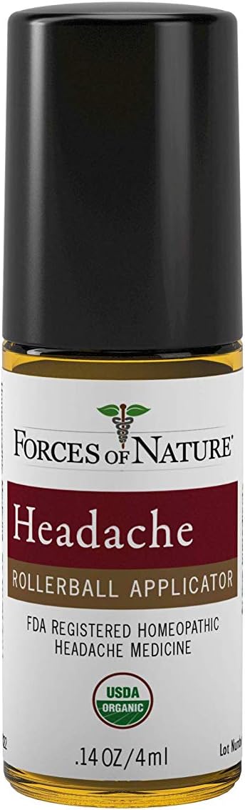 Forces of Nature – Natural, Organic Headache Pain Care (4ml) Non GMO, No Harmful Chemicals -Relief for Tension, Stress and Anxiety Associated with Headaches, Migraines, Sinus and Hangovers: Health & Personal Care