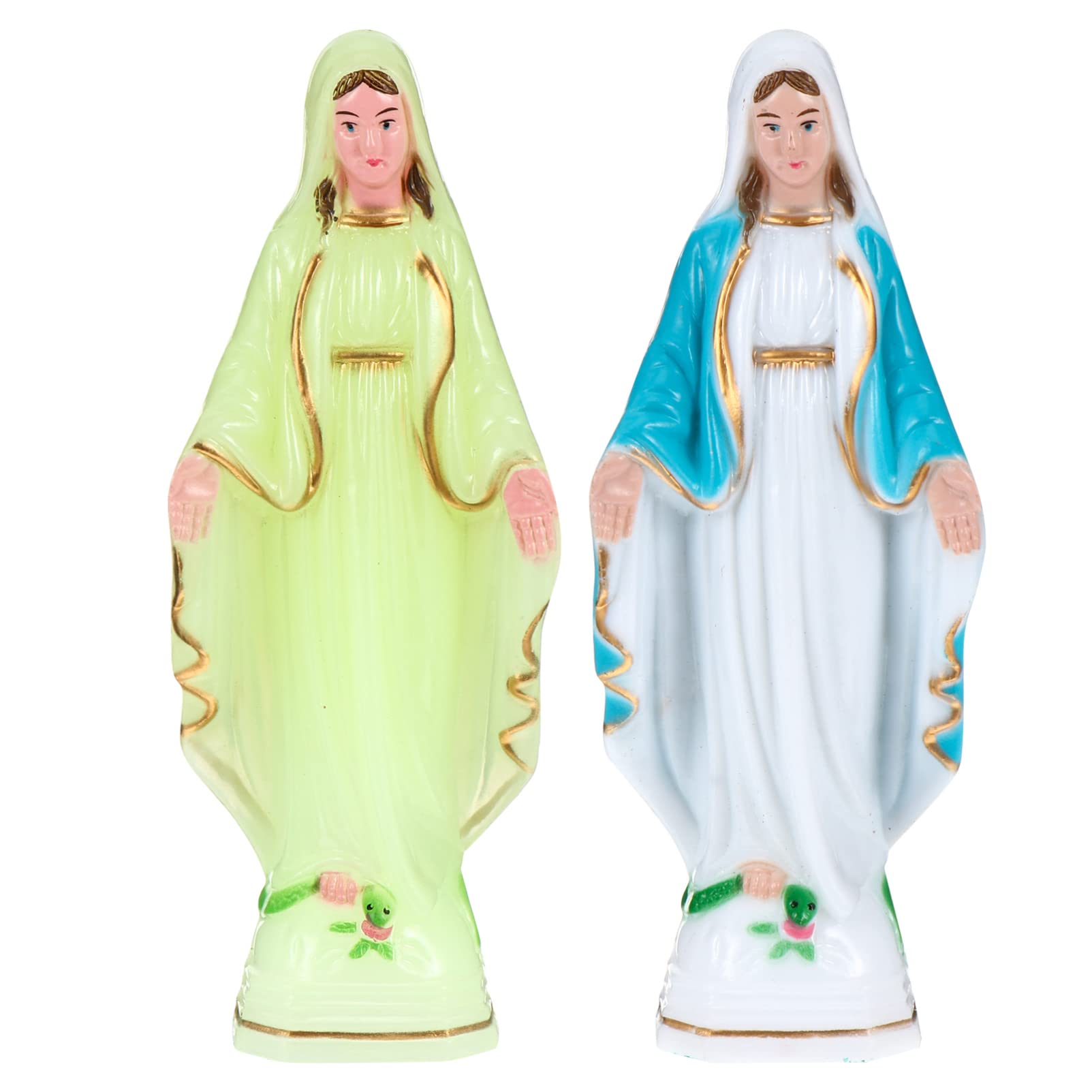 ABOOFAN 1 Pcs Our Lady of God Ornament Renaissance Figurine Luminous Glow in The Dark Our Lady of Figurine Praying Decorative Table Christmas Plastic Mother