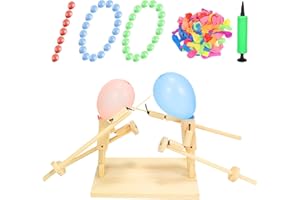 PINTADA Handmade Wooden Fencing Puppets Balloon Game - 2024 New Handmade Wooden Battle Bots Whack a Balloon Games; Party Games for Adults and Kids; Fun Board Games for 2; Two Player Games