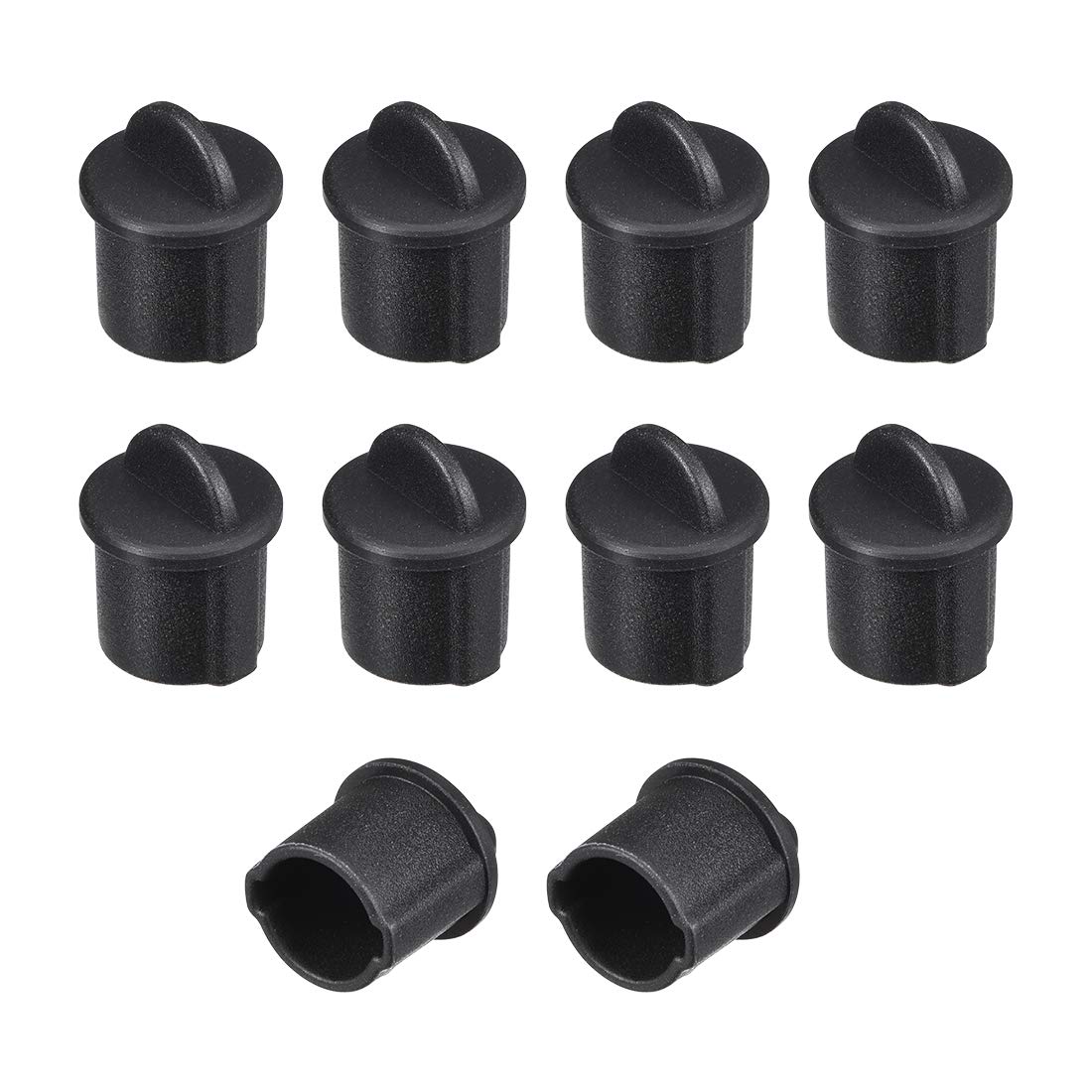 sourcing map 10pcs BNC Silicone Protectors Cap Port Cover Anti Dust 9.5mm-11mm Dia Black