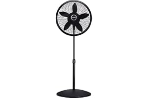 Lasko 18 in. Adjustable Elegance and Performance Pedestal Fan, Black 18"/Black