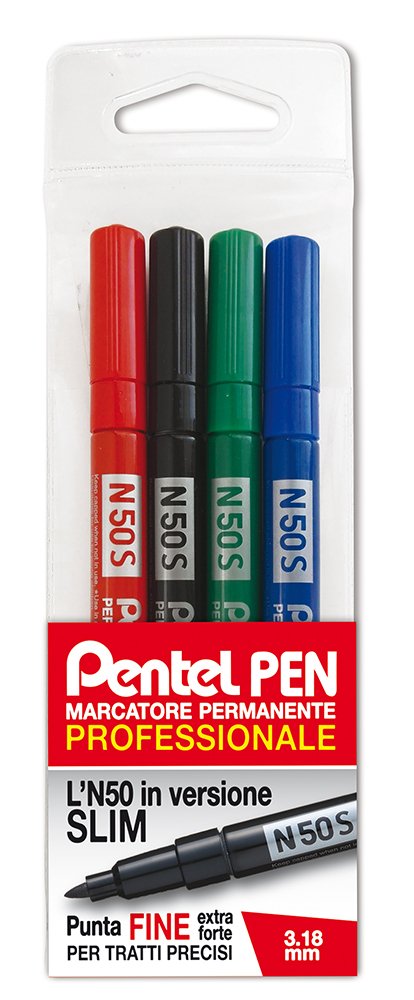 Pentel Permanent Marker N50S Slim Fine Tip Pocket, Assorted