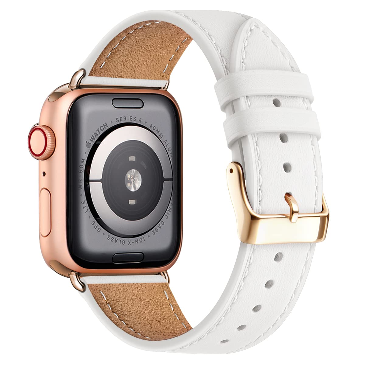 QAZNZ Leather Straps for Apple Watch Strap 44mm 45mm 42mm(Series 1 2 3) 46mm 49mm,Women Men Replacement Strap for Apple Watch Series 11 10 9 8 7 6 5 4 & iWatch SE 1/2/3,Ultra 3/2/1