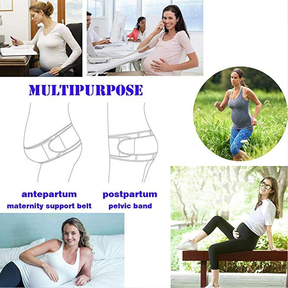 Upgraded Maternity Belt - Pregnancy Belt, 2 in 1 Belly Band for Pregnancy and Postpartum Body Shape, Abdominal Binder Maternity Belly Band for Lower Back and Pelvic Support, One Size, Beige