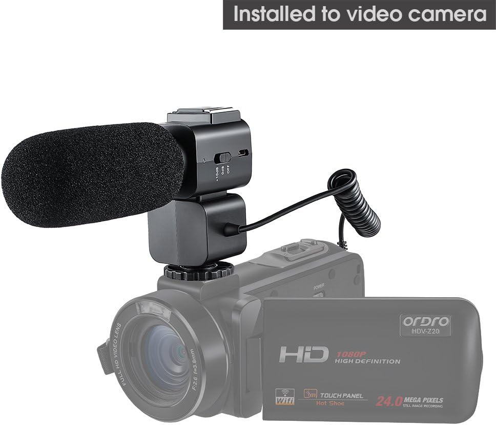 Amazon Com Ordro Cm5 On Camera Camcorder Microphone For Vlogging Youtube Live Streaming Dslr Nikon Canon Dv Sound Recording Black Home Audio Theater