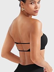 YEOREO Women Strapless Bandeau Sports Bra Padded