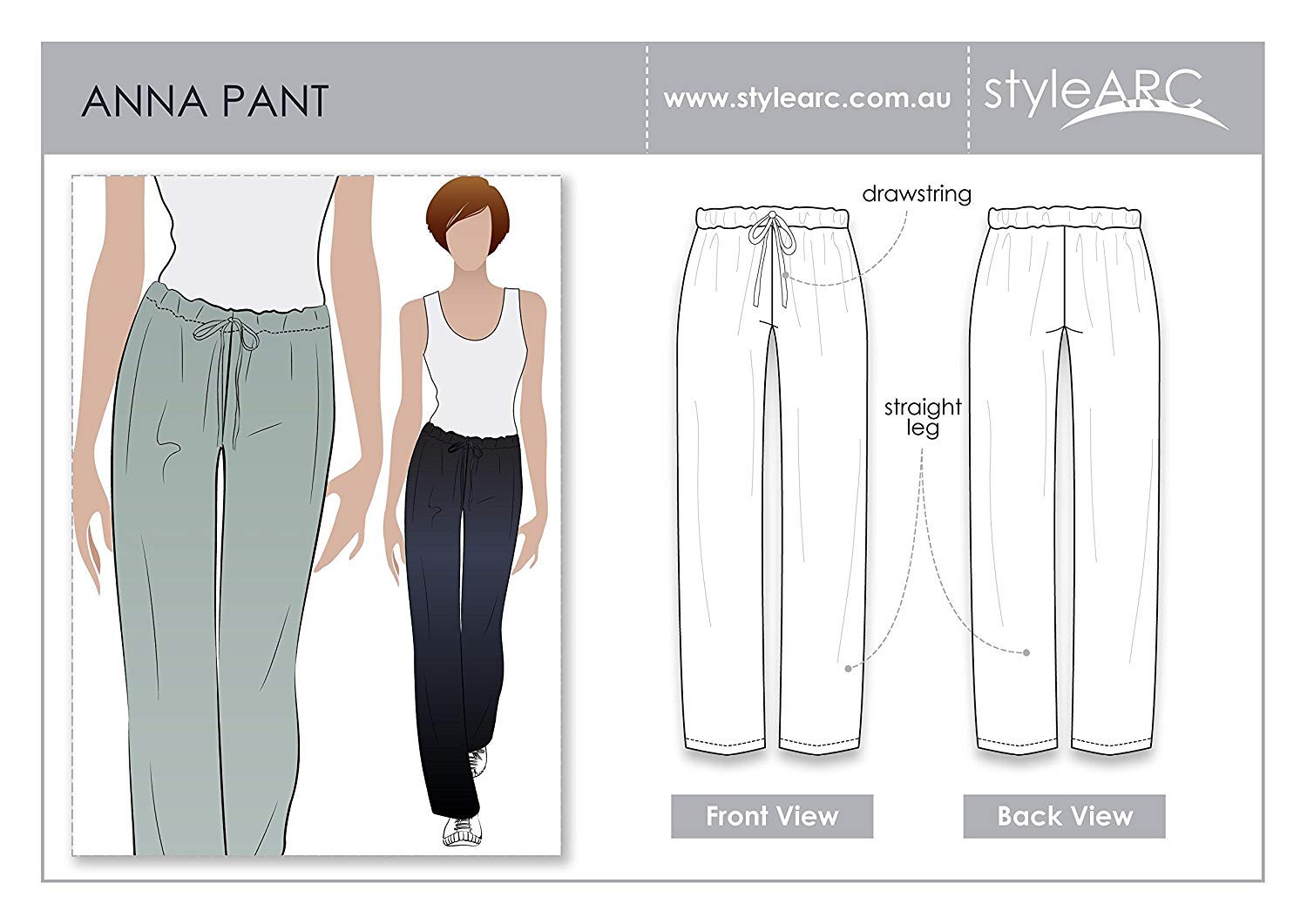 Style Arc Sewing Pattern - Anna Pant (Sizes 04-16)