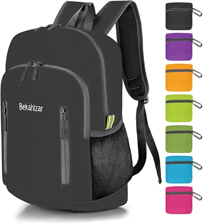 Bekahizar 20L Ultra Lightweight Backpack Foldable Hiking Daypack