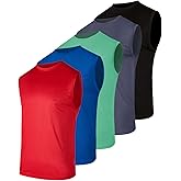 Real Essentials 5 Pack: Men's Mesh Active Athletic Tech Tank Top - Workout & Training Activewear (Available in Big & Tall)