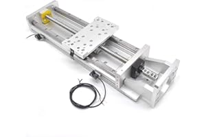 HEECHOO CNC Sliding Table Travel 100mm 8Inch Ballscrew 1605 + HG15 Linear Rail Guide Slide Stage Load 250kg C7 with Nema34 Motor Bracket for DIY CNC Kit
