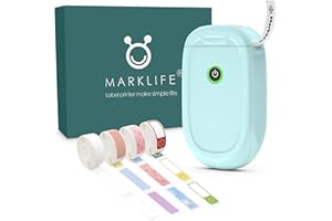 MARKLIFE P11 Label Maker Machine with Tape, Mini Thermal Wireless Inkless Sticker Printer Machine for Home Kitchen Office Organization (Green, 1 Printer+4 Tapes)
