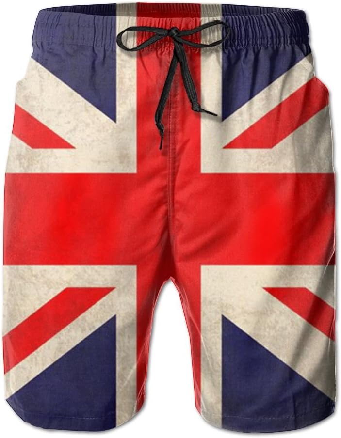 Ruin Beach Shorts British Flag Men's Fashion Board Shorts Men's Sleep Quick Dry Swim Trunks Beach Shorts
