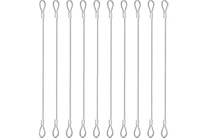 CUTEABC 10Pcs Stainless Steel Wire Cable with Loops 12 Inch Vinyl Coated Wire Rope Long Rope Lanyard Lock Security Wire Rope with Double Loop Safety Chains for Outdoor Gates Stage Lighting Luggage Lock