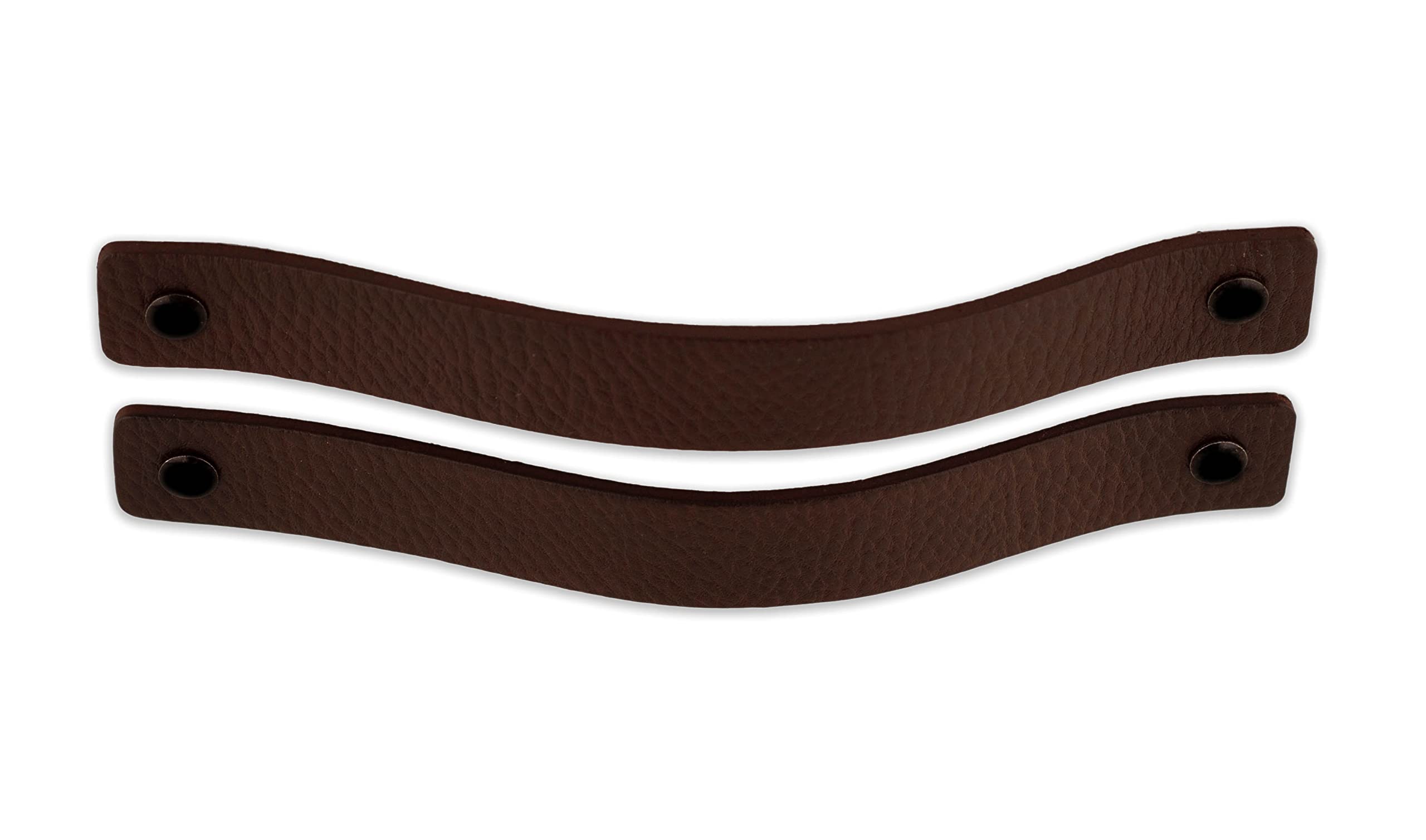 Brute Strength - Leather Handles for Furniture - Chestnut Brown - 2 pcs - 20 x 2,5 cm - Cabinet Handle, Door Handle for Kitchen, Bathroom, cabinets, Dresser, Wood