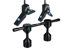 JHTii Magnetic Centering Head, Pipefitter Tools Y-Shape w/Adjustable Dial Bubble Protractor, Flange Aligner Will Fit Flanges with Holes From 1/2” to 1-7/16” Diameter Threaded Pipe Flange Leveler Set