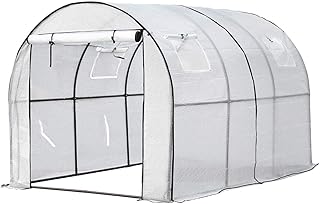 Sekey Walk-In Foliengewächshaus, Folientunnel 200x300x190cm Gewächshaus, weiß