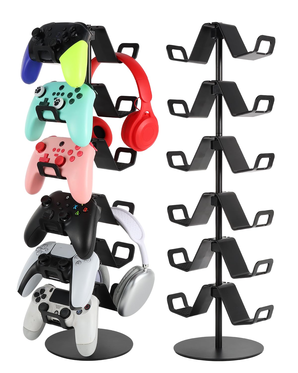 zmgnnd Gamer Gift,6-Tier Controller Headphone Stand Desktop,Ideal Gift for Game Lover - Universal Organizer for Controllers and Gaming Headsets,Unique Present