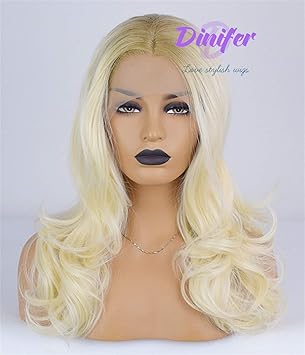 Amazon Com Dinifer Wigs 20 Inch Lace Front Wig Yellow Blonde