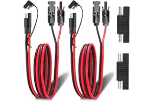 Ansoufien 2 PCS Solar Panel Connectors to SAE Adapter Cable 3FT, 10AWG Solar Panel Extension Cable with SAE Polarity Reverse Adapter for RV Solar Panel Caravan Battery Charger