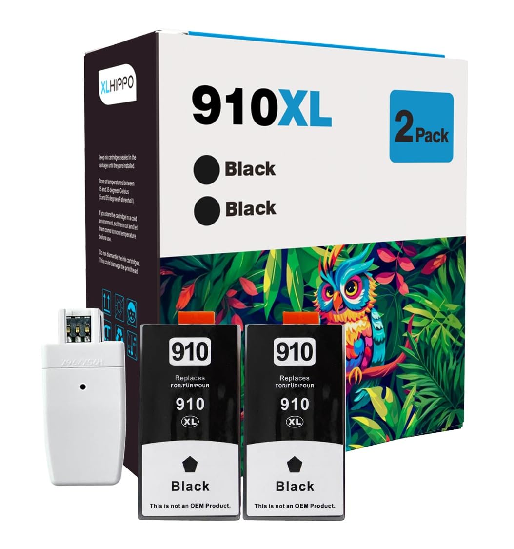 Photo 1 of 910XL Black Ink Cartridges Compatible for HP 910 XL Black for HP910 HP910XL for HP OfficeJet Pro 8020 8025 8028 8035 Office Jet 8010 8015 8018 8022 Printer (2 Pack)
