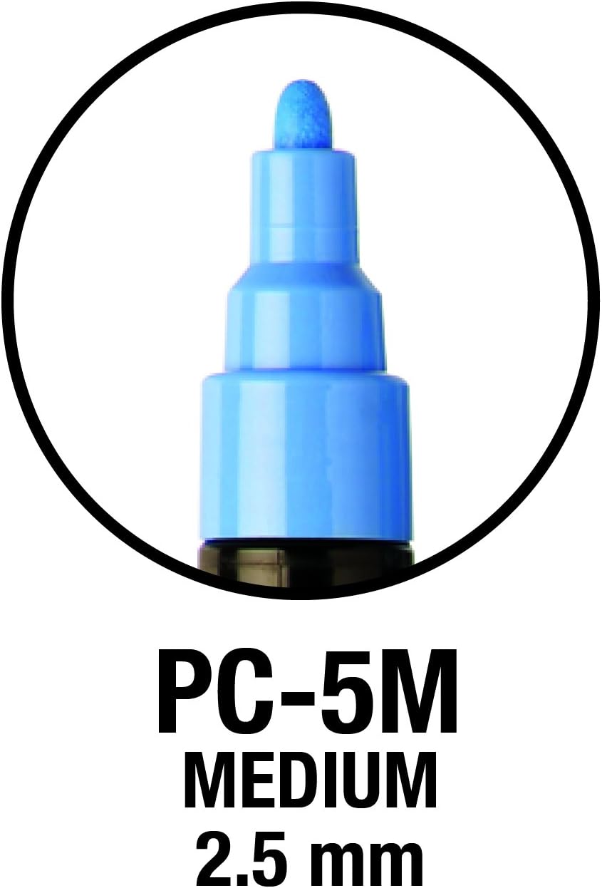 Posca Pens PC-5M Medium Acrylic Coloured Permanent Paint Markers for Adults. Perfect for Colouring Fabric, Graffiti - Image 4