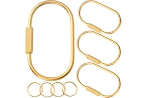 CMVFYL Gold Brass Key Rings, Purse Bag Charms for Handbags, Screw Lock Key Organizer, Carabiner Keychain Clip for Keys