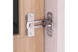 WANLIAN dingchi Stainless Steel 90 Degree Buckle flip Latch Right Angle Door Latch Lock Lever Latch Heavy Duty Safety Door Lock, Brushed Nickel