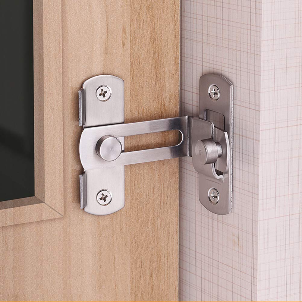 WANLIAN Door Hasp Latch, 90 Degree Right Angle Door Latch Bending Buckle Bolt Sliding Lock for Doors and Windows