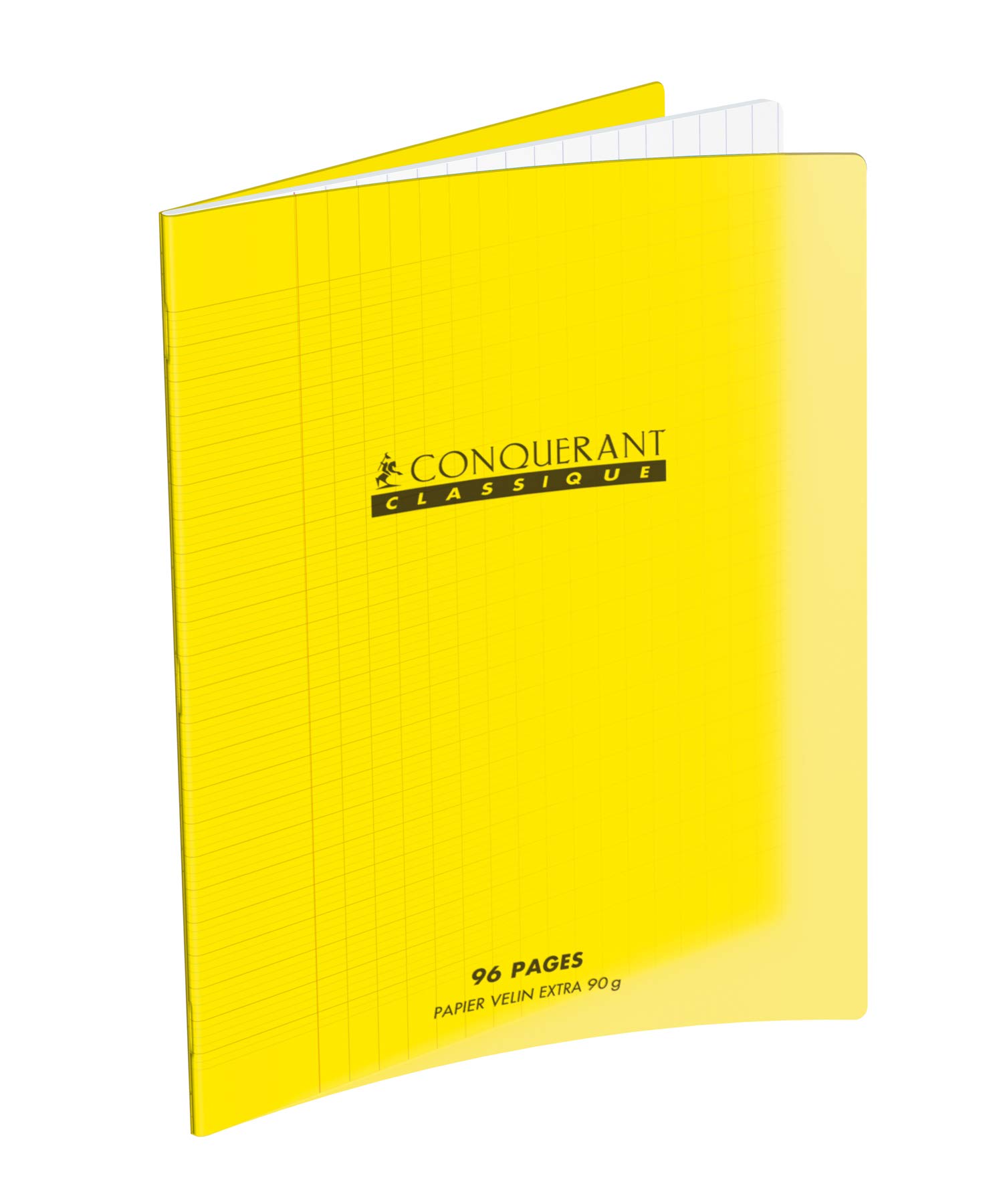 Conquérant Large Exercise Book with Large Squares, 96 Pages, 24 x 32 cm 24 x 32 cm Yellow