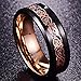 NUNCAD Men's 8MM Black and Rose Gold Celtic Dragon Tungsten Carbide Ring Polished Finish Beveled Edge Size 7 to 12