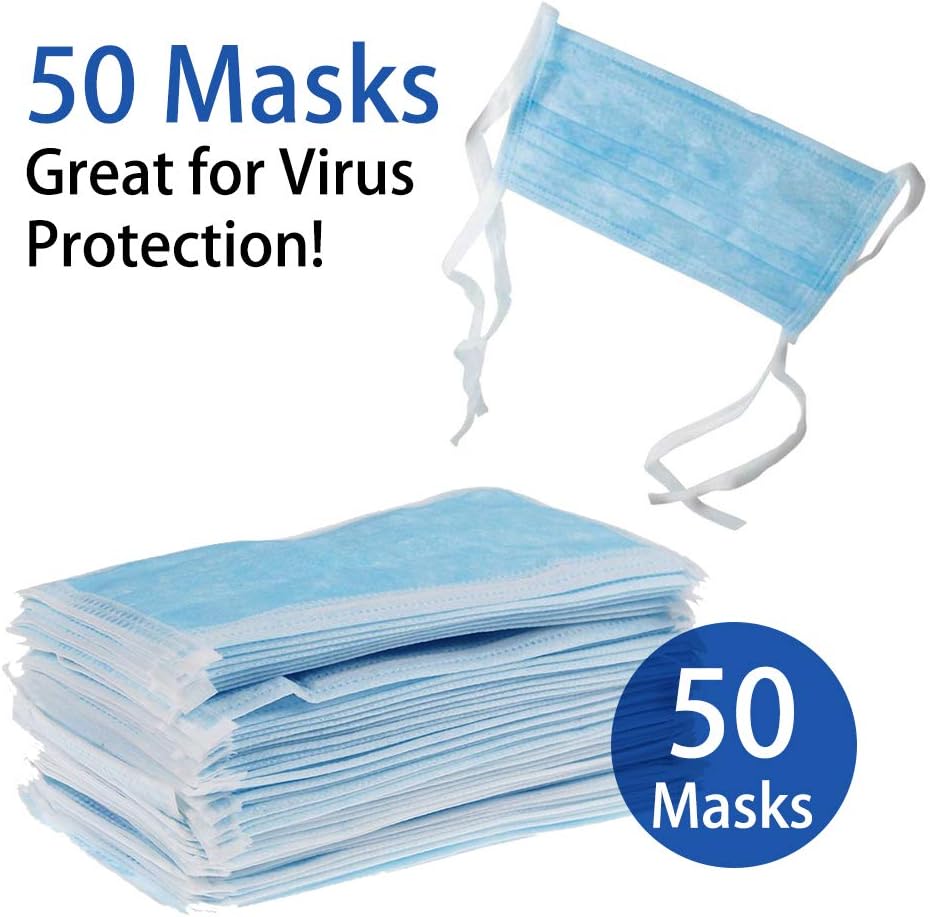 Disposable Face Mask - 3Ply Medical Masks with Comfortable Earloop, Great for Personal Health (50pcs)