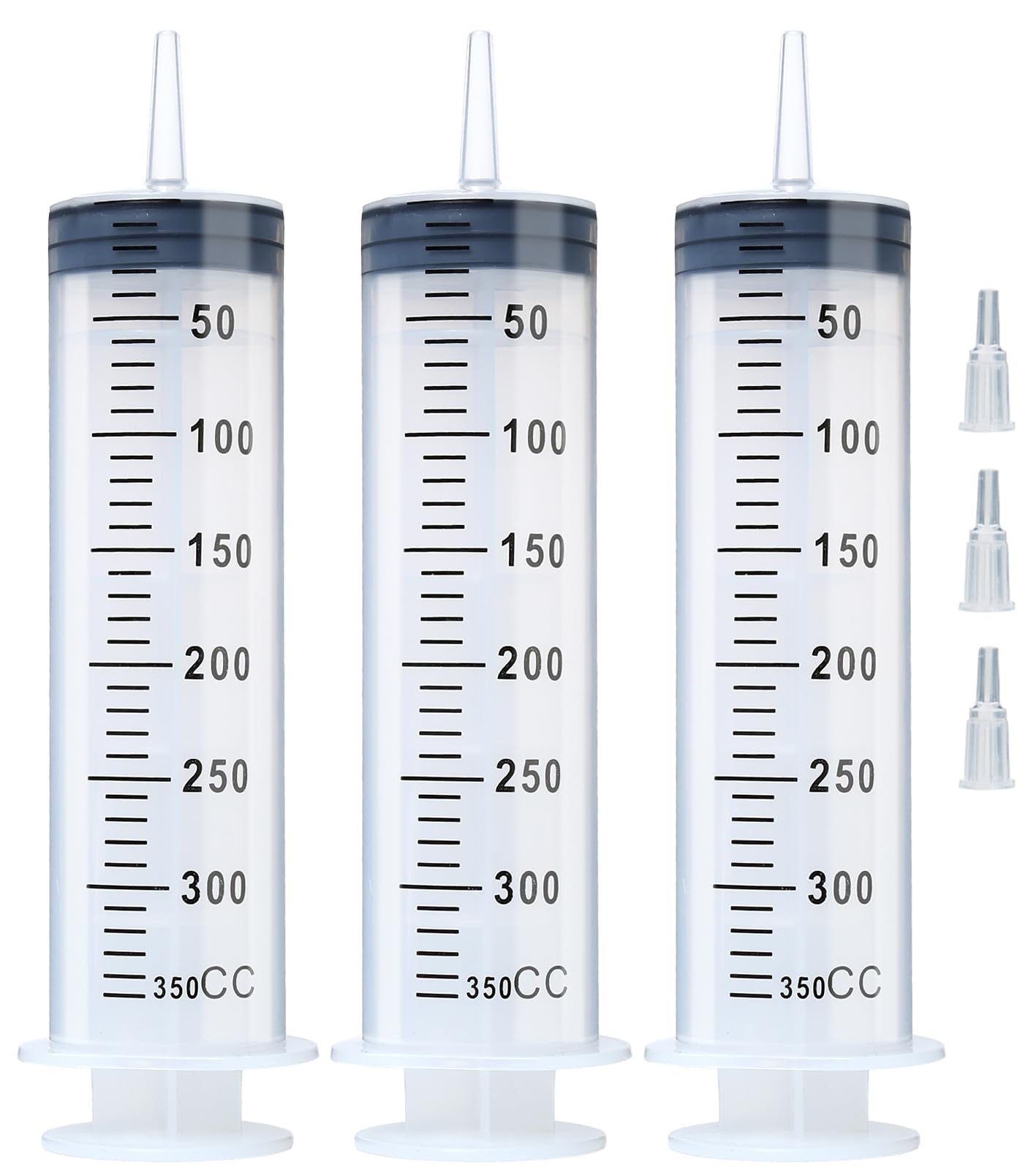 Photo 1 of 3pcs 350ml Syringes, Extra Large Plastic Syringes for Glue Dispensing, Scientific Labs, Watering, Refilling, Multiple Uses