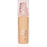 Maybelline Lifter Plump & Glow Foundation, Liquid Foundation with 2% Niacinamide + Hyaluronic Acid, Plumping and Brightening 