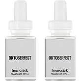 Pura & Homesick Home Scent Refill - Smart Home Air Diffuser - Up to 120-Hours of Luxury Fragrance per Refill - Home Essential - Clean & Safe Diffuser Fragrance - 2 Pack, Oktoberfest