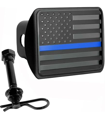 Heavy Duty American Flag Trailer Hitch Cover For 2-Inch Receivers - Chrome, With Hitch Pin & Clip - View #8