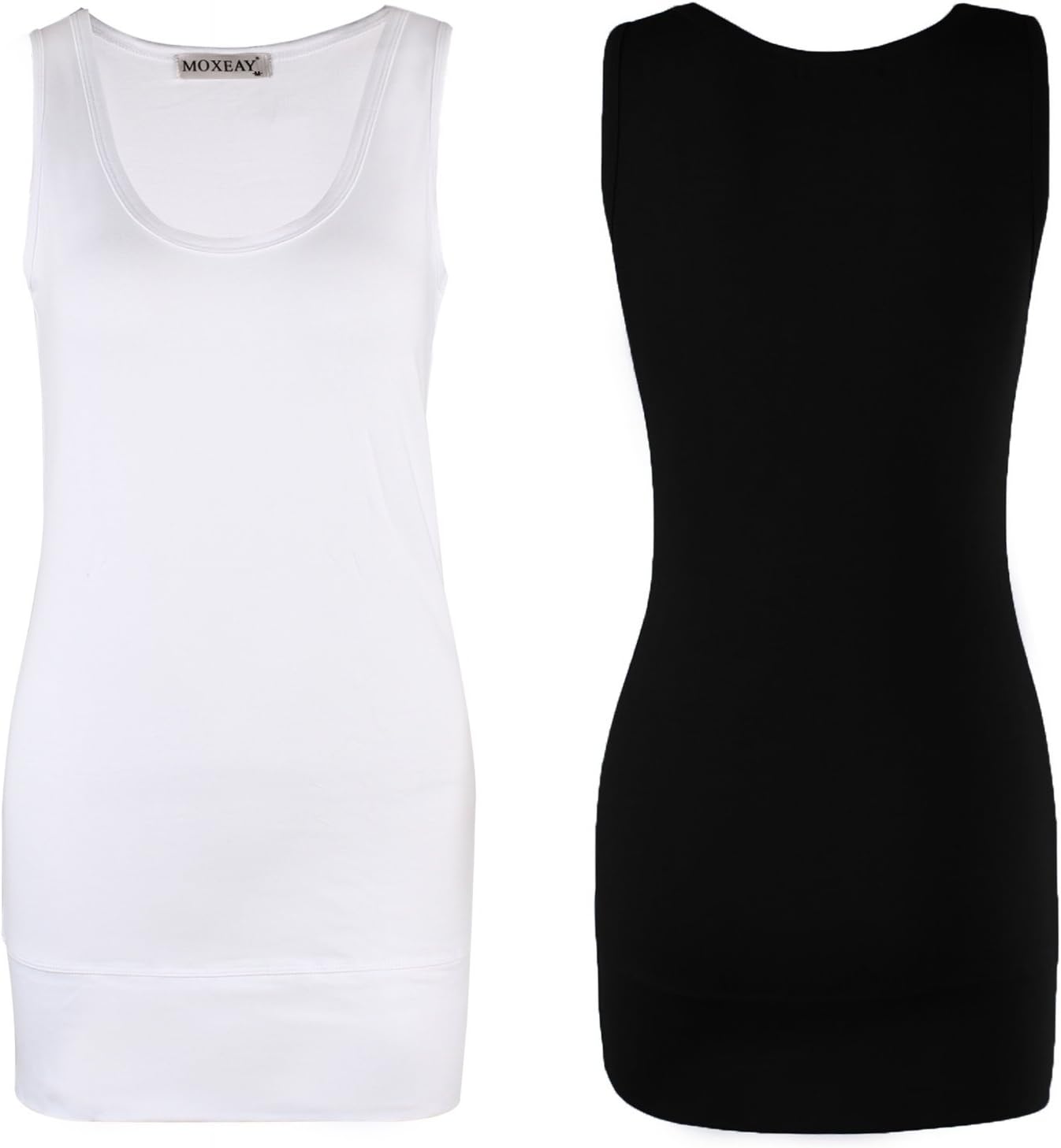 Moxeay Extra Long Tank Top for Women Stretch Cotton Tank Top Layering