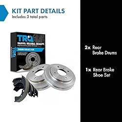 TRQ Brake Drums & Shoes Rear Kit Compatible with