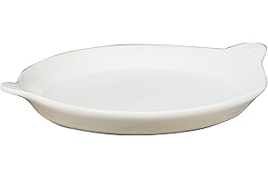 Eurita by Reston Lloyd Flame Safe Au Gratin Porcelain Pan, Small, White
