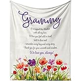 COOZEO Grammy Blanket - Grammy Gifts - Flannel Throw Blanket Gift Ideas for Grammy on Christmas, Birthday, Mother’s Day - Floral Blanket with Loving Message - 50×60 Inch