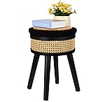 Vanity Chair, Round Storage Ottoman, Small Foot