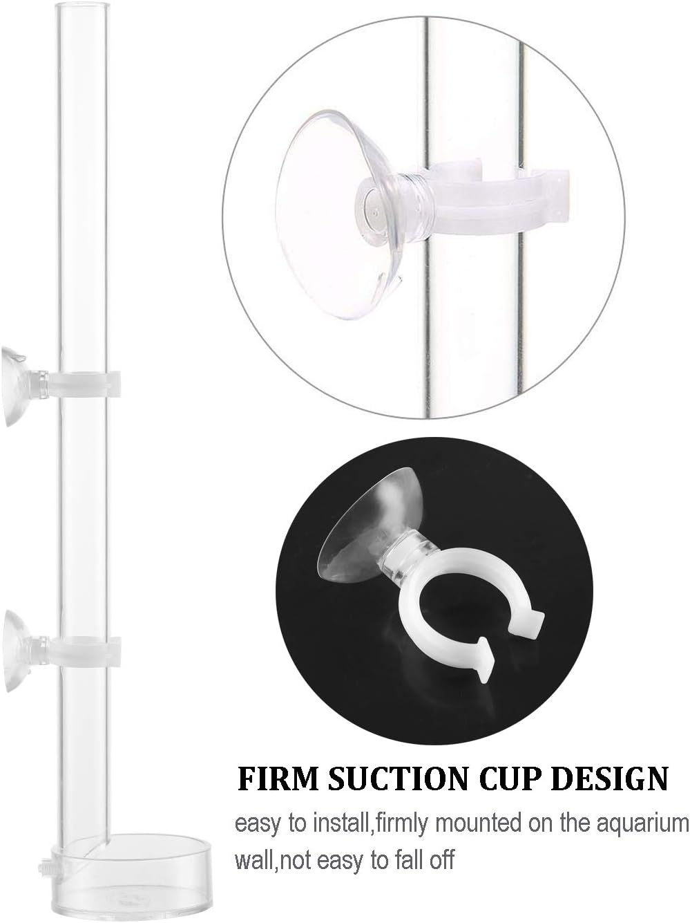 niCWhite Acrylic Shrimp Feeder Tube Feeding Dish Tray, Shrimp Feeding Tube for Fish Tank Aquarium Shrimp Fish 30cm, with 2 Suction Cups - Image 4