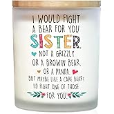 Funny Sister Candle Gifts for Sister from Sisters 7oz Lavender Scented Candles Birthday Gifts for Sisters Soy Eco-frinedly Long Lasting Candle Present