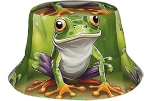 DRTGEDS Cartoon Frog Printed Summer Bucket Hat for Women Men, Trendy Comfort Summer Vacation Cap for Beach, Golf, Outdoor, Fi