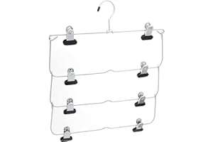 Whitmor 6021-185 Ebony Chrome Collection 4-Tier Folding Skirt Hanger