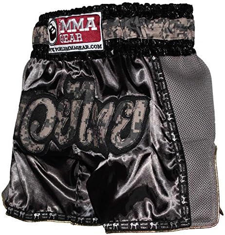 Retro Muay Thai shorts Camo Camouflage Kickboxing Thai boxing trunks by World MMA Gear