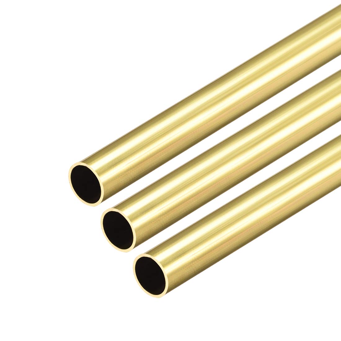 sourcing map Brass Round Tube, 300mm Length 8mm OD 0.5mm Wall Thickness, Seamless Straight Pipe Tubing 3 Pcs