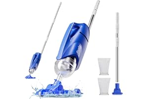 YOUSKY 2025 Upgraded Handheld Pool Vacuum Cleaner for Above Ground & Inground Pools - Cordless Pool Cleaner w/18.5GPM Suction, Telescoping Pole(20-69in), 2 Brush Heads - Ideal for Spas & Hot Tubs